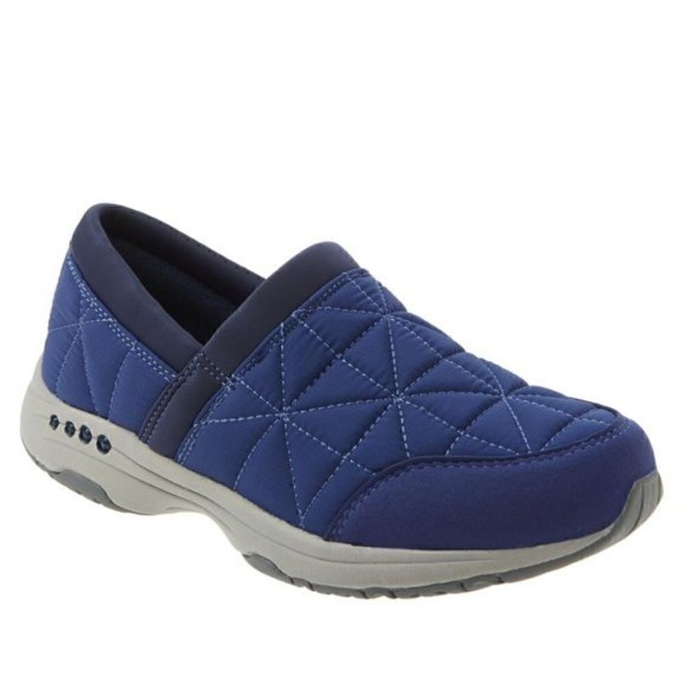 Easy Spirit Telise Slip On Quilted Padded Puffy Sneaker Comfort Blue Sz 7.5
